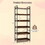 Costway 49531268 6-Tier Tall Industrial Bookcase with Open Shelves and 4 Hooks-Brown