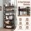 Costway 49531268 6-Tier Tall Industrial Bookcase with Open Shelves and 4 Hooks-Brown