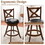 Costway 87394652 2 Pieces Classic Counter Height Swivel Bar Stool Set with X-shaped Open Back-M