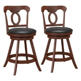 Costway Set of 2 24/30 Inch Swivel Bar Stools with Footrest-24 inches