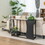 Costway 89154376 43.5 Inch Console Table with Plant Position and Faux Marble Top-Black