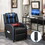 Costway 69514287 PU Leather Massage Gaming Recliner Chair with Side Pockets-Blue