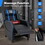 Costway 69514287 PU Leather Massage Gaming Recliner Chair with Side Pockets-Blue