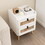 Costway 96123478 Modern End Table Bedside Table with 2 Rattan Decorated Drawers-White