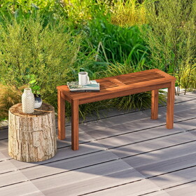 Costway 69327548 2-Seater Patio Backless Dining Bench with Breathable Slatted Seat