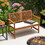 Costway 73951648 2-Person Solid Wood Patio Bench with Backrest and Cushion