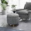 Costway 74158293 Upholstered Round Ottoman with Solid Rubber Feet-Gray