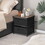 Costway 45182367 2-Drawer Nightstand with Removable Fabric Bins and Pull Handles-Black