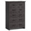 Costway 54216897 Tall Storage Dresser with 5 Pull-out Drawers for Bedroom Living Room-Gray