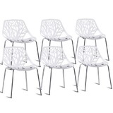 Costway 38921054 Set of 6 Accent Armless Modern Dining Chairs with Plastic Feet Pads