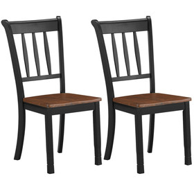 Costway 67819342 2 Pieces Solid Whitesburg Spindle Back Wood Dining Chairs-Black