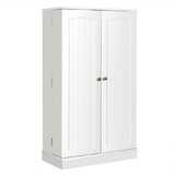 Costway 01586397 17-Tier Kitchen Pantry Cabinet with 2 Doors and 6 Adjustable Shelves-White