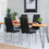 Costway 72916548 4 pcs PVC Leather Dining Side Chairs Elegant Design -Black