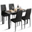 Costway 31984756 5 Piece Kitchen Dining Set Glass Metal Table and 4 Chairs Breakfast Furniture