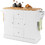 Costway 73864259 2-Door Large Mobile Kitchen Island Cart with Hidden Wheelsand 3 Drawers-White