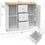 Costway 73864259 2-Door Large Mobile Kitchen Island Cart with Hidden Wheelsand 3 Drawers-White