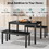 Costway 05472936 3PCS Modern Studio Collection Table Dining Set -Black