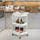 Costway 30869421 3-Tier Utility Storage Cart with DIY Pegboard Baskets-White