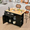 Costway 68972514 Drop-Leaf Kitchen Island with Rubber Wood Top