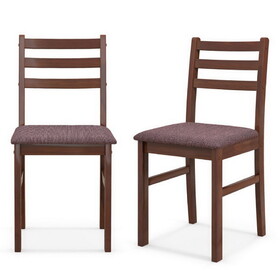 Costway 87961243 Set of 2 Mid-Century Wooden Dining Chairs-Espresso
