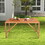 Costway 85649217 Patio Acacia Wood Dining Table with Umbrella Hole and Metal Legs