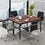 Costway 24983651 55 Inch Conference Table with Heavy-duty Metal Frame-Brown