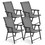 Costway 71205986 4-Pack Patio Folding Chairs Portable for Outdoor Camping-Gray