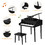 Costway 13094875 30-Key Wood Toy Kids Grand Piano with Bench & Music Rack-Black