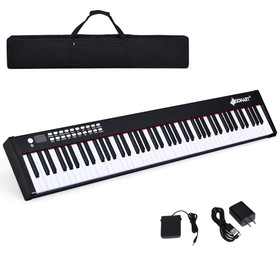Costway 08352691 88-Key Portable Full-Size Semi-weighted Digital Piano Keyboard-Black
