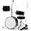 Costway 28367045 5 Pieces Junior Drum Set with 5 Drums-Black