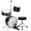 Costway 28367045 5 Pieces Junior Drum Set with 5 Drums-Black