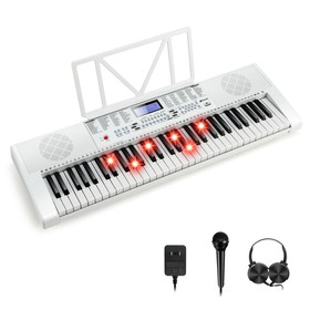 Costway 15387940 61-Key Electric Piano Keyboard for Beginner-White