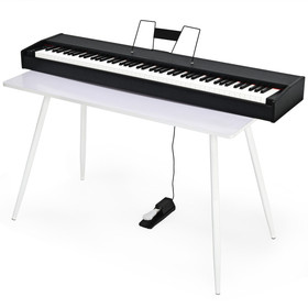 Costway 43592807 88-Key Full Size Digital Piano Weighted Keyboard with Sustain Pedal-Black