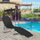 Costway 90216537 Adjustable Outdoor Beach Patio Pool Recliner with Sun Shade-Black