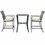 Costway 04823179 3 Pieces Patio Rattan Bar Furniture Set with Slat Table and 2 Cushioned Stools-Gray