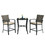 Costway 04823179 3 Pieces Patio Rattan Bar Furniture Set with Slat Table and 2 Cushioned Stools-Gray
