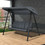 Costway 93785026 Outdoor 3-Seat Porch Swing with Adjust Canopy and Cushions-Gray