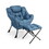 Costway 46278935 Modern Accent Sofa Chair with Folding Footrest and Side Pocket-Navy