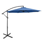 Costway 81260795 10 Feet Offset Umbrella with 8 Ribs Cantilever and Cross Base-Blue
