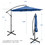 Costway 81260795 10 Feet Offset Umbrella with 8 Ribs Cantilever and Cross Base-Blue