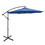 Costway 81260795 10 Feet Offset Umbrella with 8 Ribs Cantilever and Cross Base-Blue