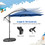 Costway 81260795 10 Feet Offset Umbrella with 8 Ribs Cantilever and Cross Base-Blue