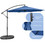 Costway 81260795 10 Feet Offset Umbrella with 8 Ribs Cantilever and Cross Base-Blue