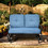 Costway 96830415 2 Seats Outdoor Swing Glider Chair with Comfortable Cushions-Blue