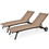 Costway 85326914 6-Poisition Adjustable Outdoor Chaise Recliner with Wheels-Brown