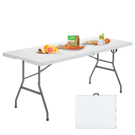 Costway 50961738 6' Folding Portable Plastic Outdoor Camp Table