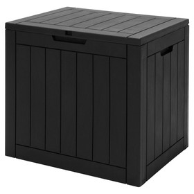 Costway 94783156 30 Gallon Deck Box Storage Container Seating Tools-Black
