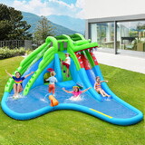 Costway 81297465 Inflatable Crocodile Style Water Slide Upgraded Kids Bounce Castle with 750W Blower