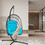 Costway 29568407 Hanging Folding Egg Chair with Stand Soft Cushion Pillow Swing Hammock-Turquoise