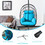 Costway 29568407 Hanging Folding Egg Chair with Stand Soft Cushion Pillow Swing Hammock-Turquoise